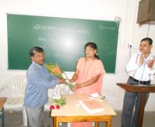 Dr.Smt. Arati Chougale Congratulating Shri. Bandopant Patil-On Selection As Sales-Tax Officer